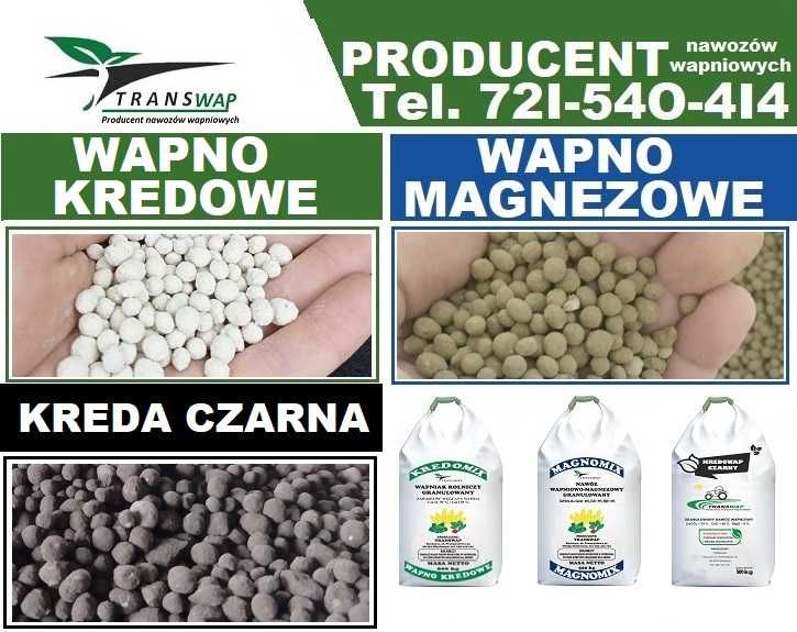 Wapno granulowane  kredowe wapno magnezowe Kreda Czarna  SUPER JAKOŚĆ