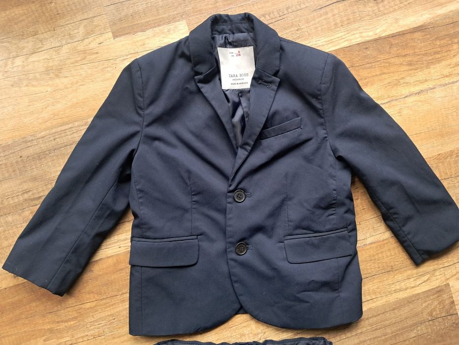 Garnitur chłopięcy granatowy 104 Zara wesele marynarka tailored fit