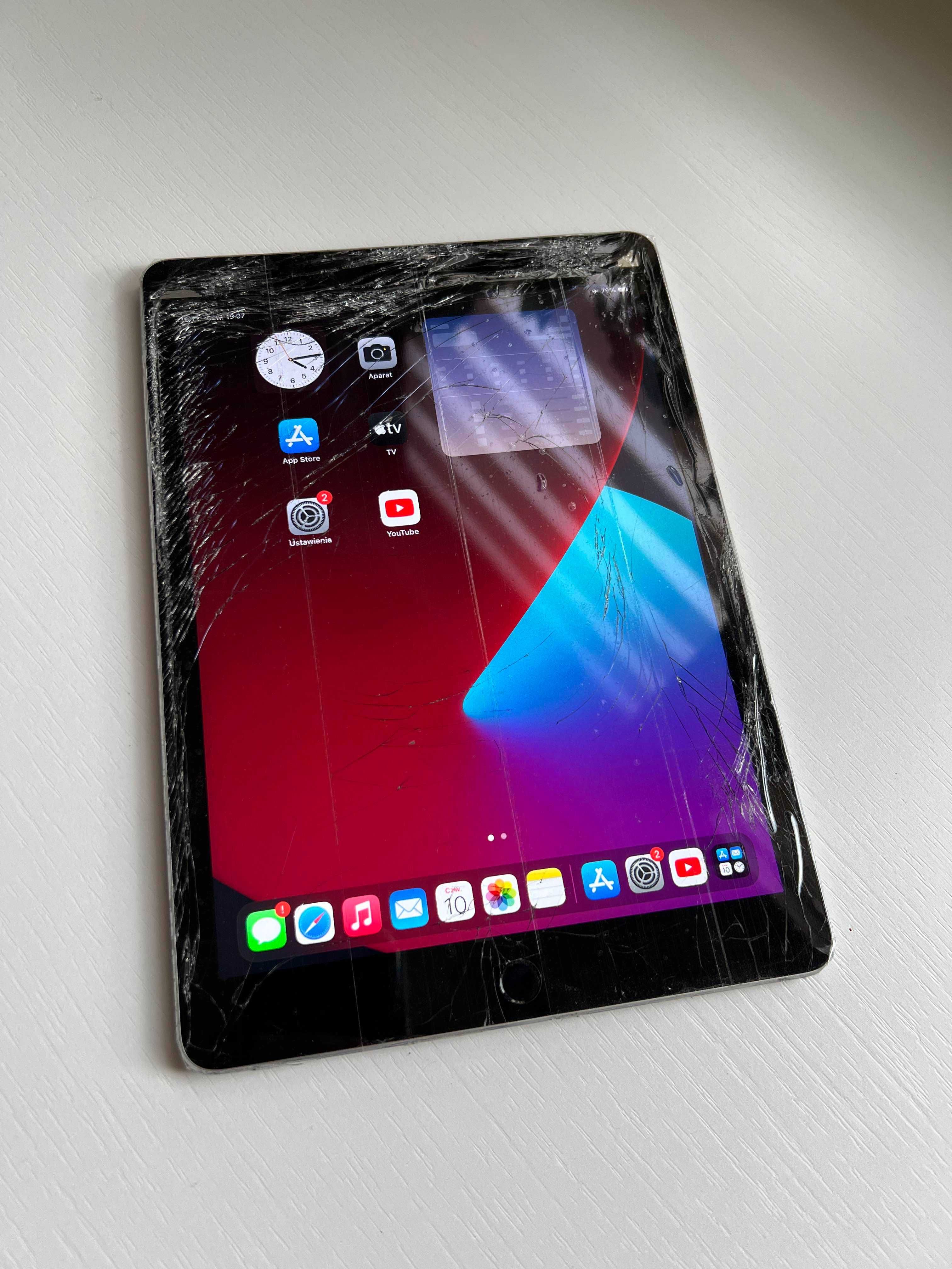iPad Air 2 – 16 GB, Wi-Fi – Stłuczona szybka, sprawny technicznie