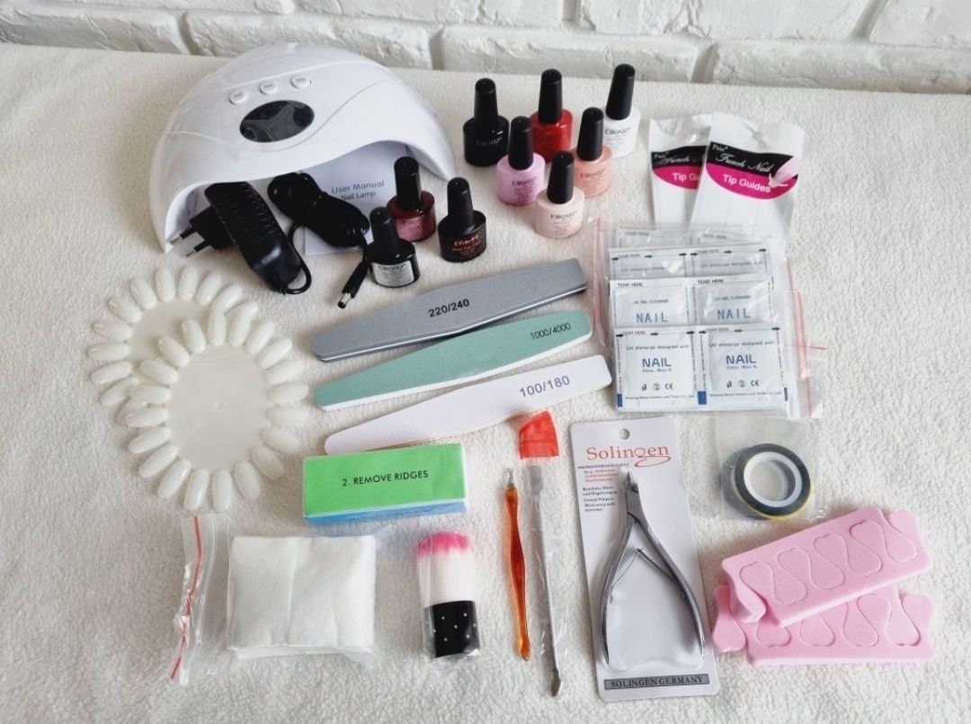Zestaw do manicure hybrydowego Elite99 + lampa UV LED
