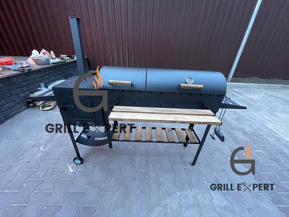 Великий  мангал гриль барбекю з пічкою на 13 шомпурів + ПОДАРУНОК
