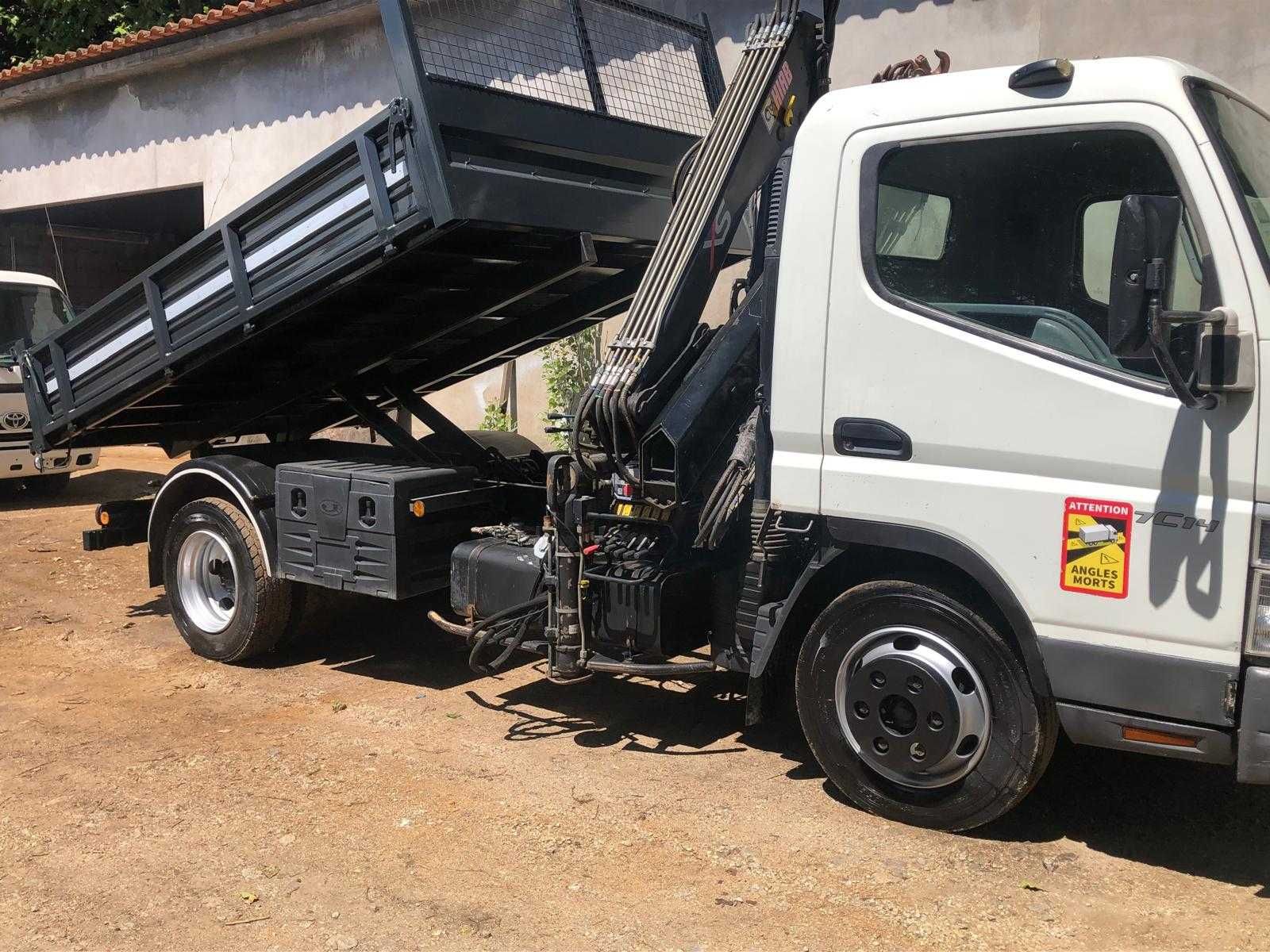 Mitsubishi Canter 7C14 Carrinha basculante com grua Hiab