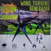 Turbina wiatrowa 3000W 12V 24V wiatrak generator wiatrowy