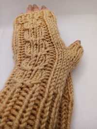 Mitenki rękawiczki bez palców handmade ocieplacze