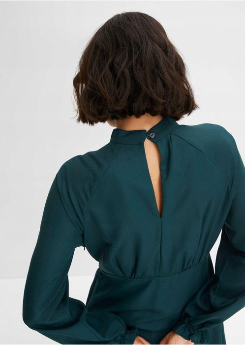 B.P.C sukienka ciemnozielona efektowna r.38