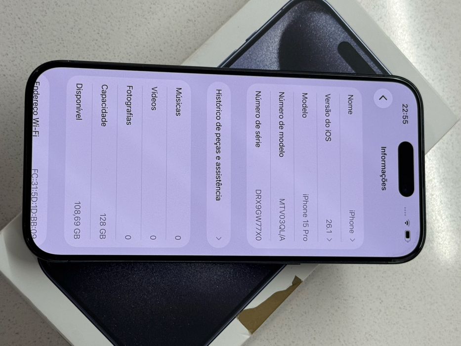 Iphone 15 Pro 128GB Azul Titânio em bom estado Original
