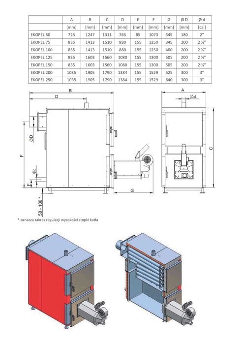 Kocioł C.O. Ekopel 100 kw na pellet Lista ZUM Czyste Powietrze 5 klasa
