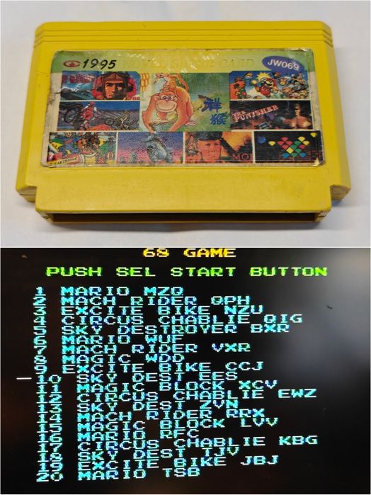 Gra 68in1 Pegasus Nintendo Famicom kartridż dyskietka kasetka