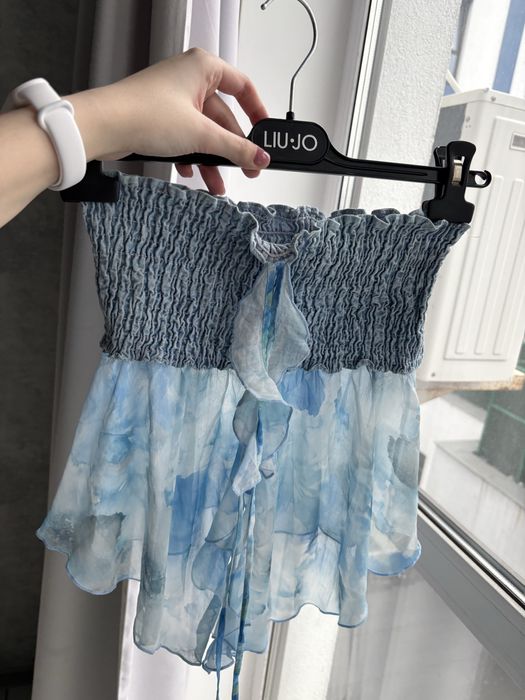 Топ на резинці блакинтий