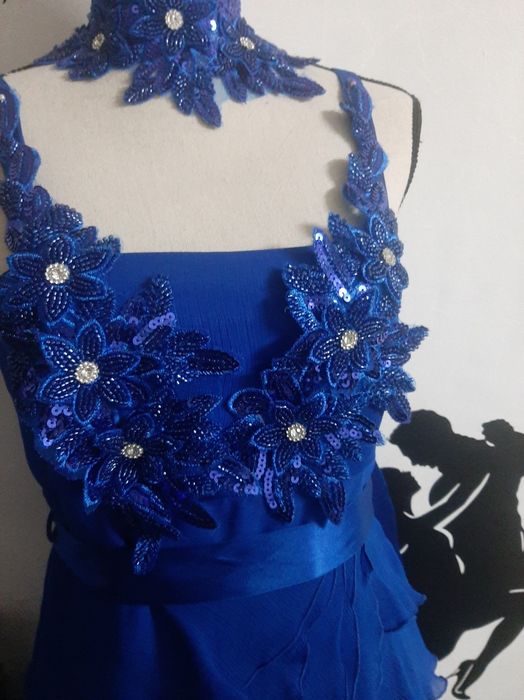 Vestido de Dança Salão e gargantilha, novo