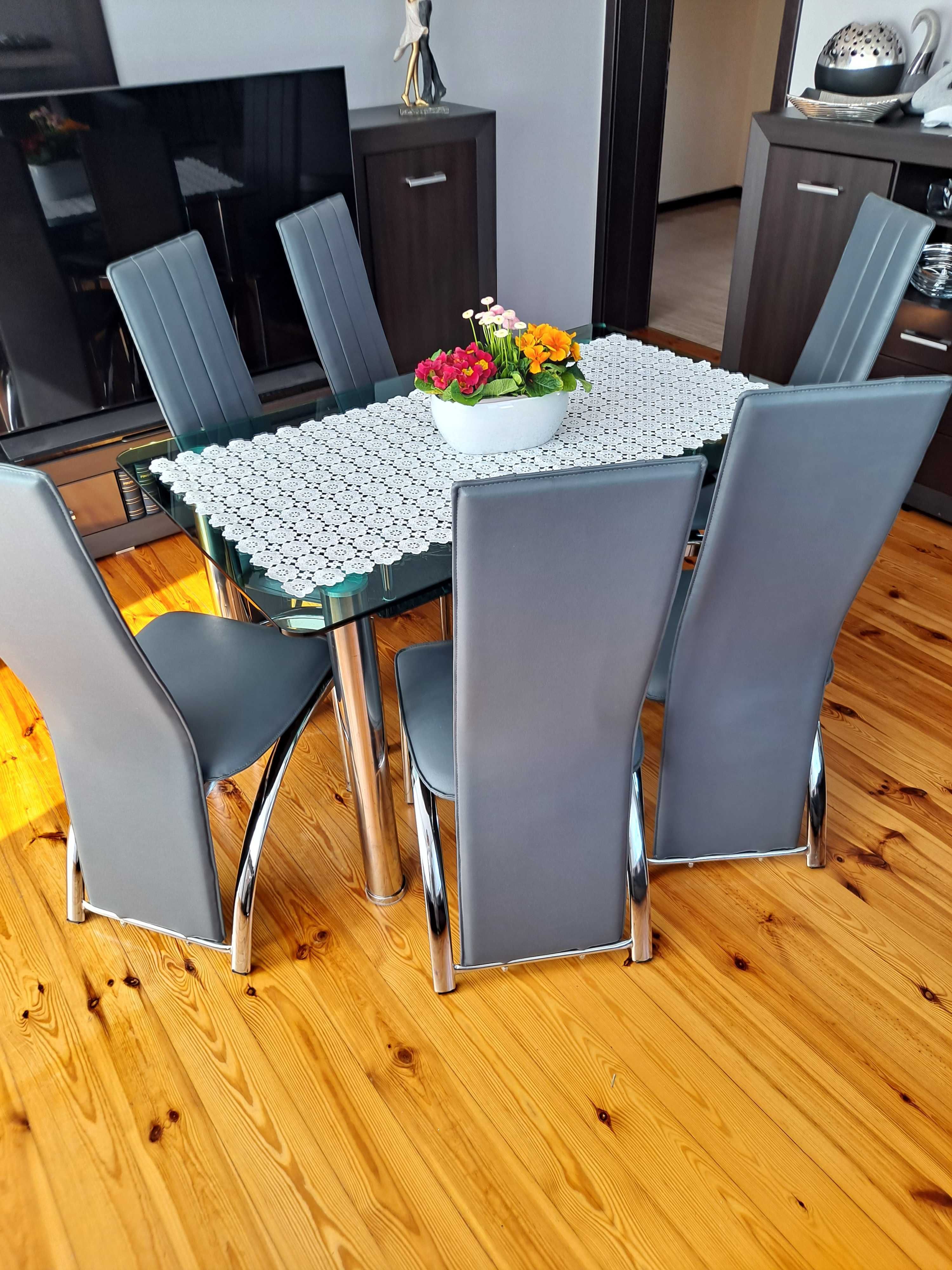 Krzesła grafit,nowe,wygodne mocne jadalnia pokój 6szt.lub 4szt.komplet
