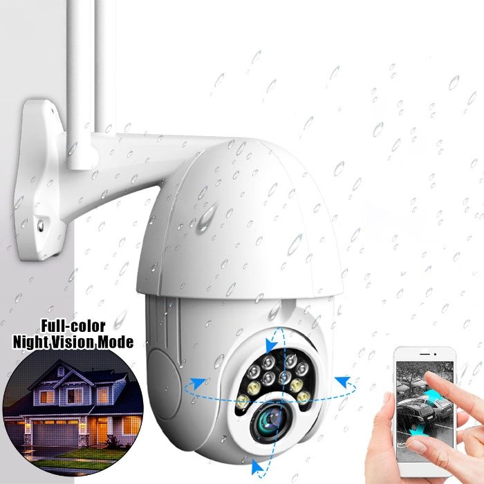 Camera Vigilância Wireless FULL HD 4X ZOOM Prova de Agua Visão Noturna