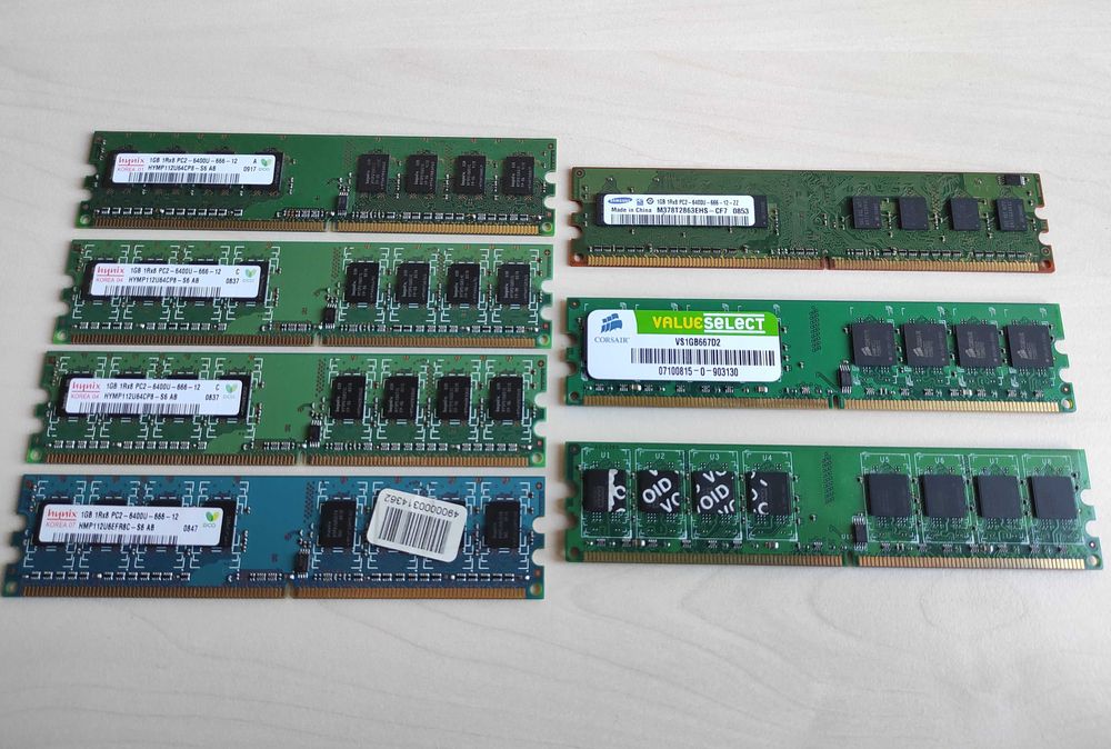 Память DDR2 7GB (7шт. x 1GB) Hynix / Samsung / Corsair / Goodram