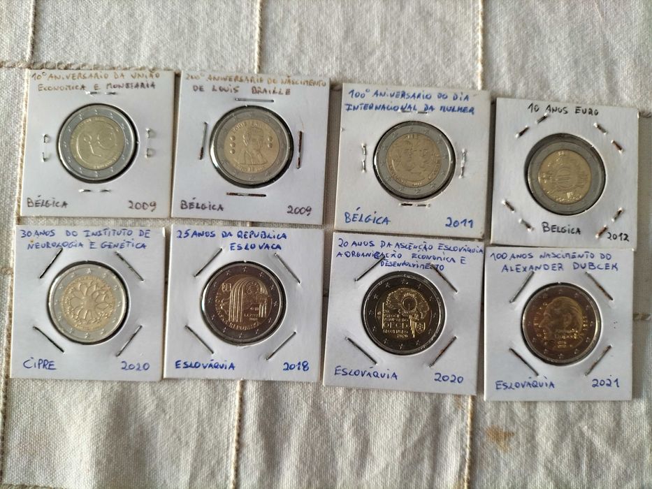 63 moedas de 2 euros todas diferentes