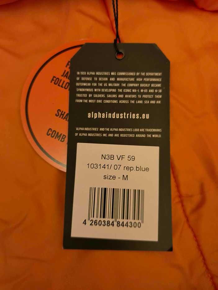 Parka Kurtka Męska N3B VF 59 Alpha Industries Granatowa