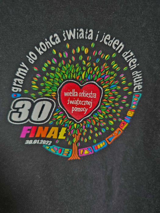 Koszulka WOŚP 30. Finał 2022 – czarna, XL – stan dobry