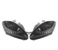 FARÓIS FRONTAIS LUZ DIURNA LED PARA SEAT LEON 1P ALTEA TOLEDO 5P 04-09 FUNDO PRETO