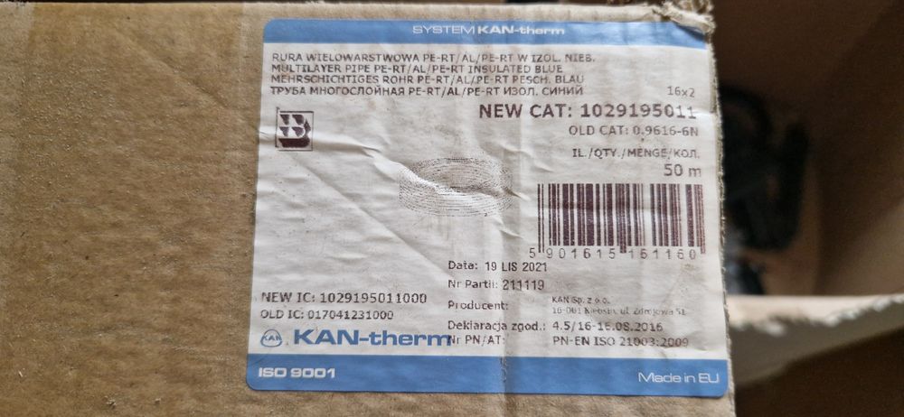 KAN-THERM rura wielowarstwowa PERT/AL/PERT 16X2 niebieska