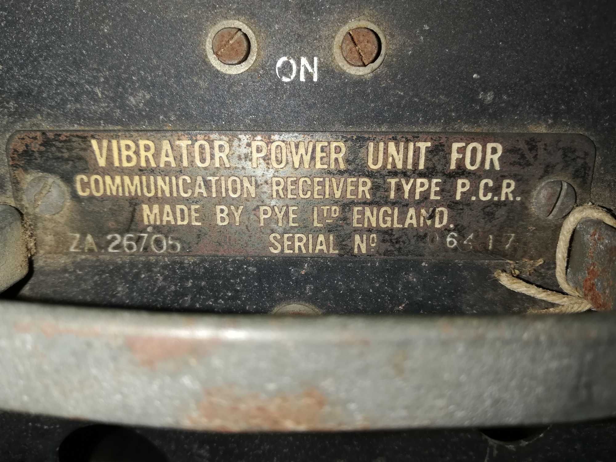 Converssor/Vibrator PYE de Radio portátil Militar. Vintage.