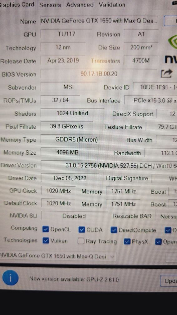 Ігровий Msi 15,6 FHD i7-9750H/16Ddr4/512Ssd/GTX 1650 4GB