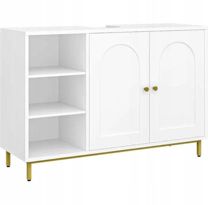 Szafka pod umywalkę Łazienkowa Komoda pod syfon Biała GLAMOUR 30x90x63