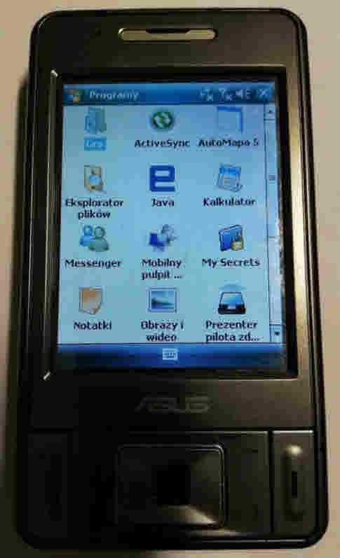 Asus 535 Windows Mobile, bogaty zestaw akcesoriów, palmtop