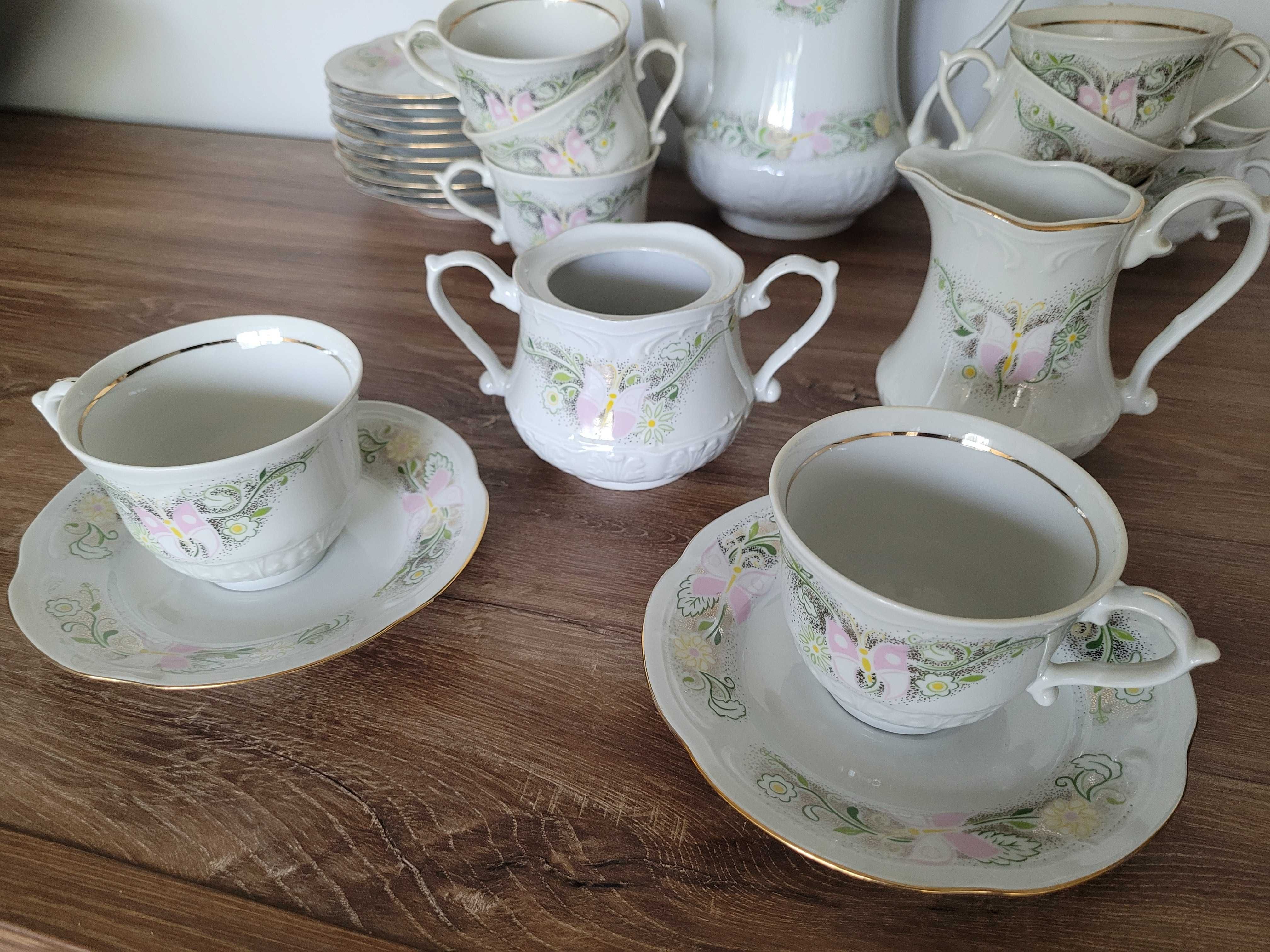 Zastawa kawowa Włocławek porcelana, na herbate