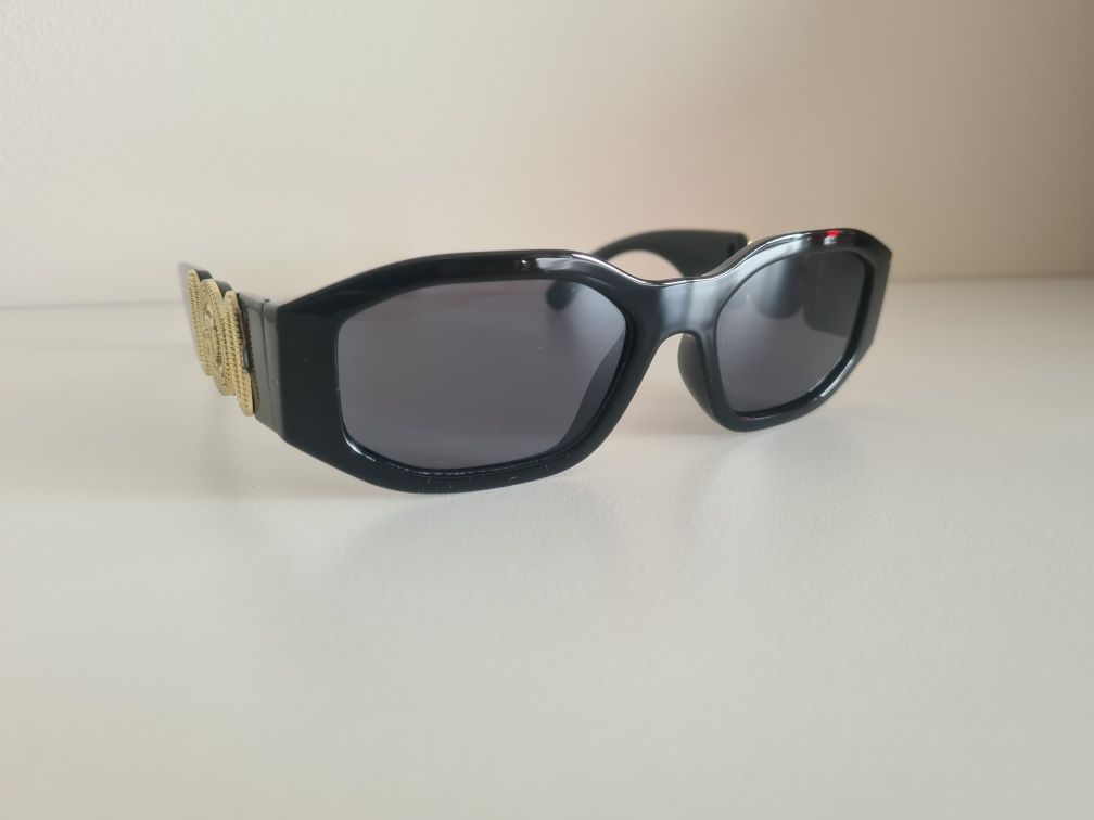 HIT Nowe Damskie Okulary Przeciwsłoneczne UV400 Czarno Złote Versace