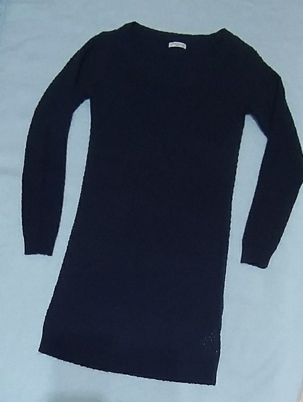 Długi granatowy sweter Jacqueline de Yong 36 S 38 M do legginsów grana
