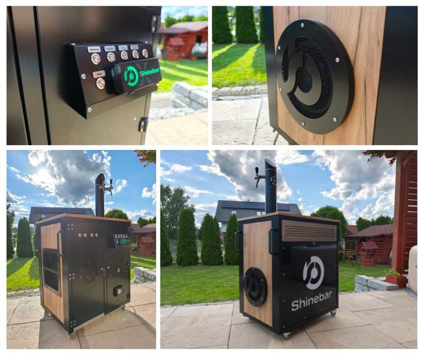 Mobilny bar imprezowy – Shinebar, nagłośnienie, światła, nalewak, dym