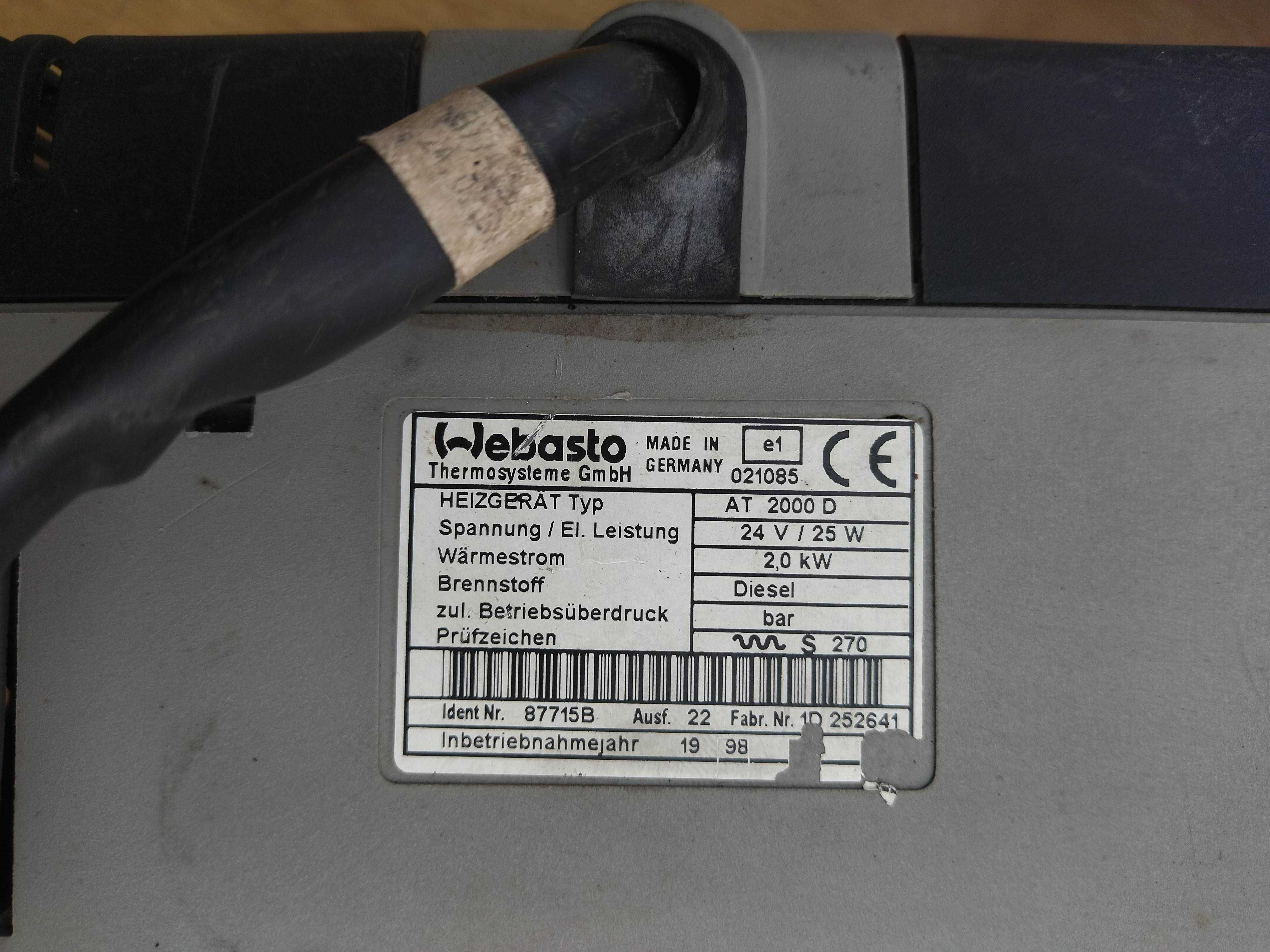 webasto вебасто автономка обогреватель печка 24V 24В mercedes man