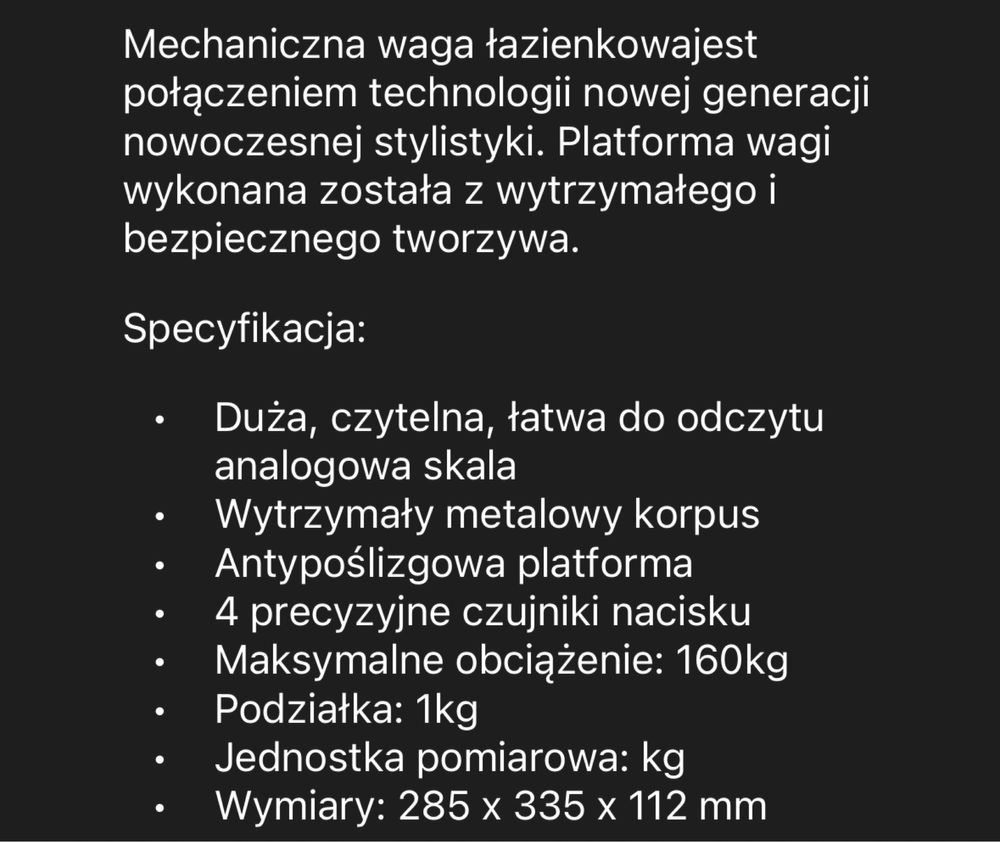 Waga łazienkowa analogowa mechaniczna