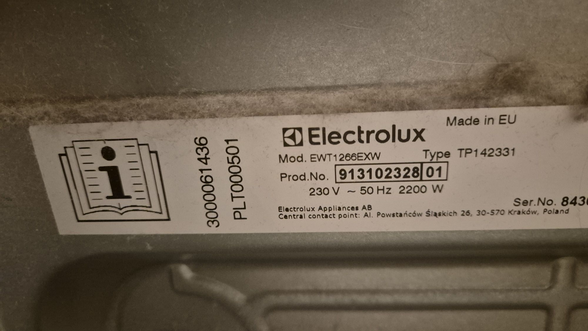 Pralka Electrolux EWT1266EXW
