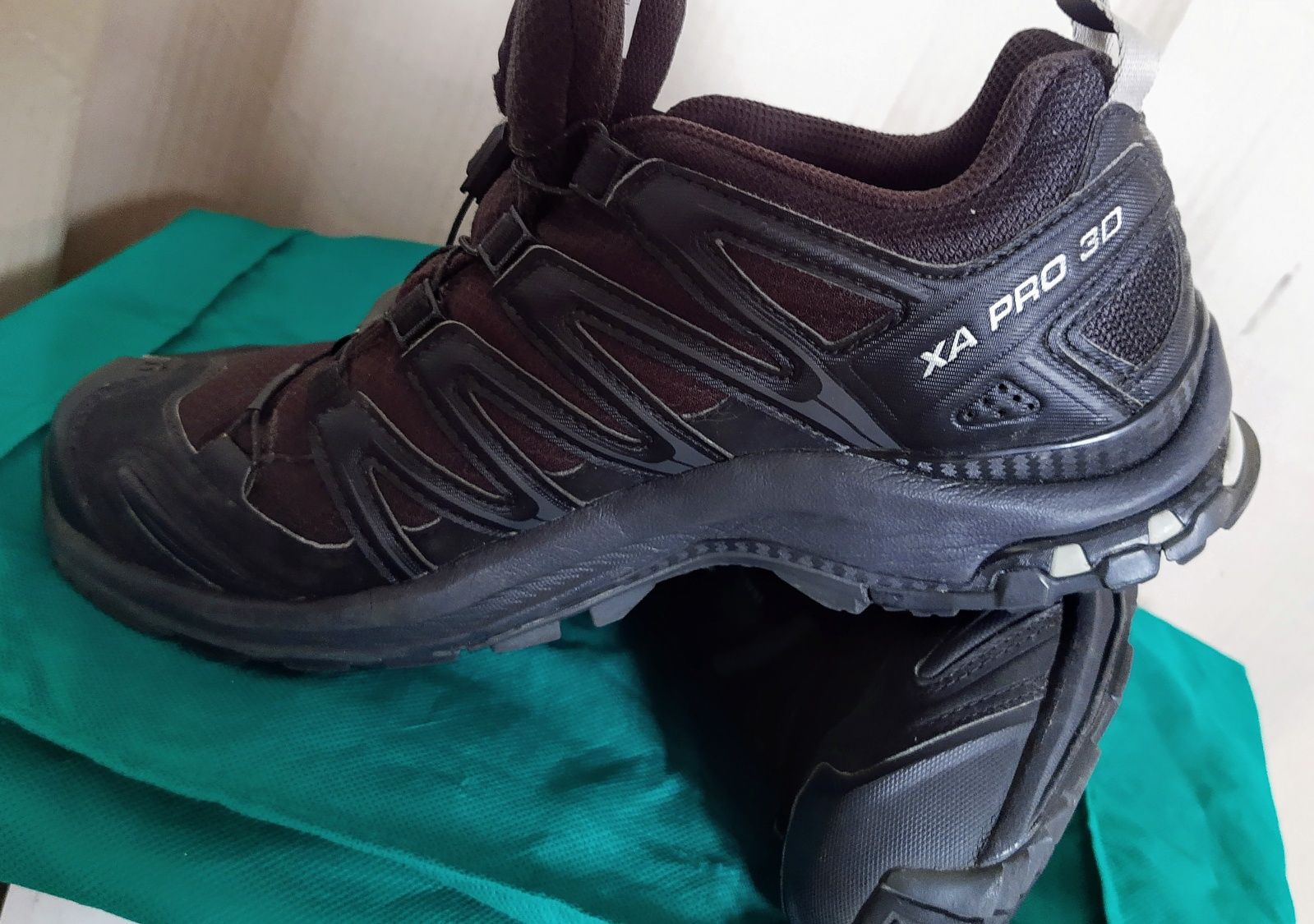 xButy Salomon czarne GoreTex XA PRO 3D r38 24cm trekking gorskie