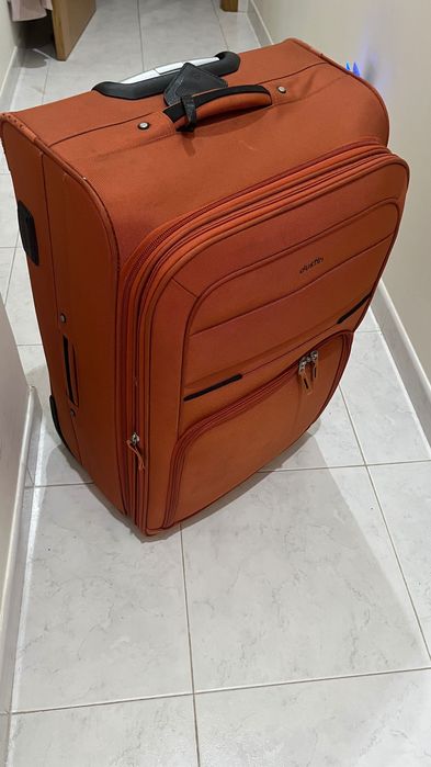 Mala laranja Dustin duas rodas viagem ou arrumação