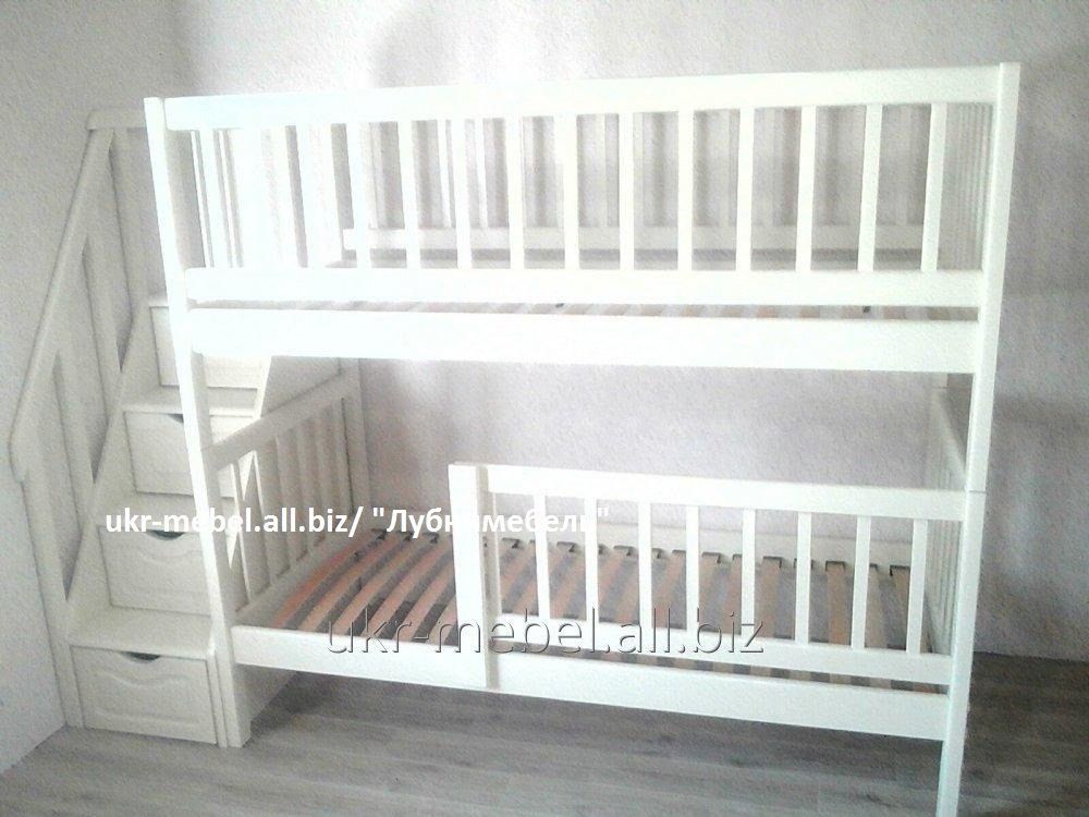 Кровать двухъярусная деревянная Фор, двоярусне (двоповерхове)ліжко