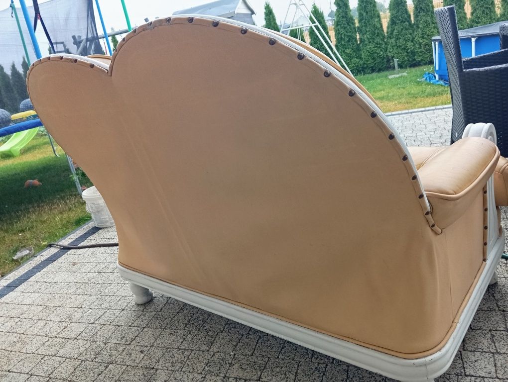 Skórzana ,dębowa sofa "dwójka"