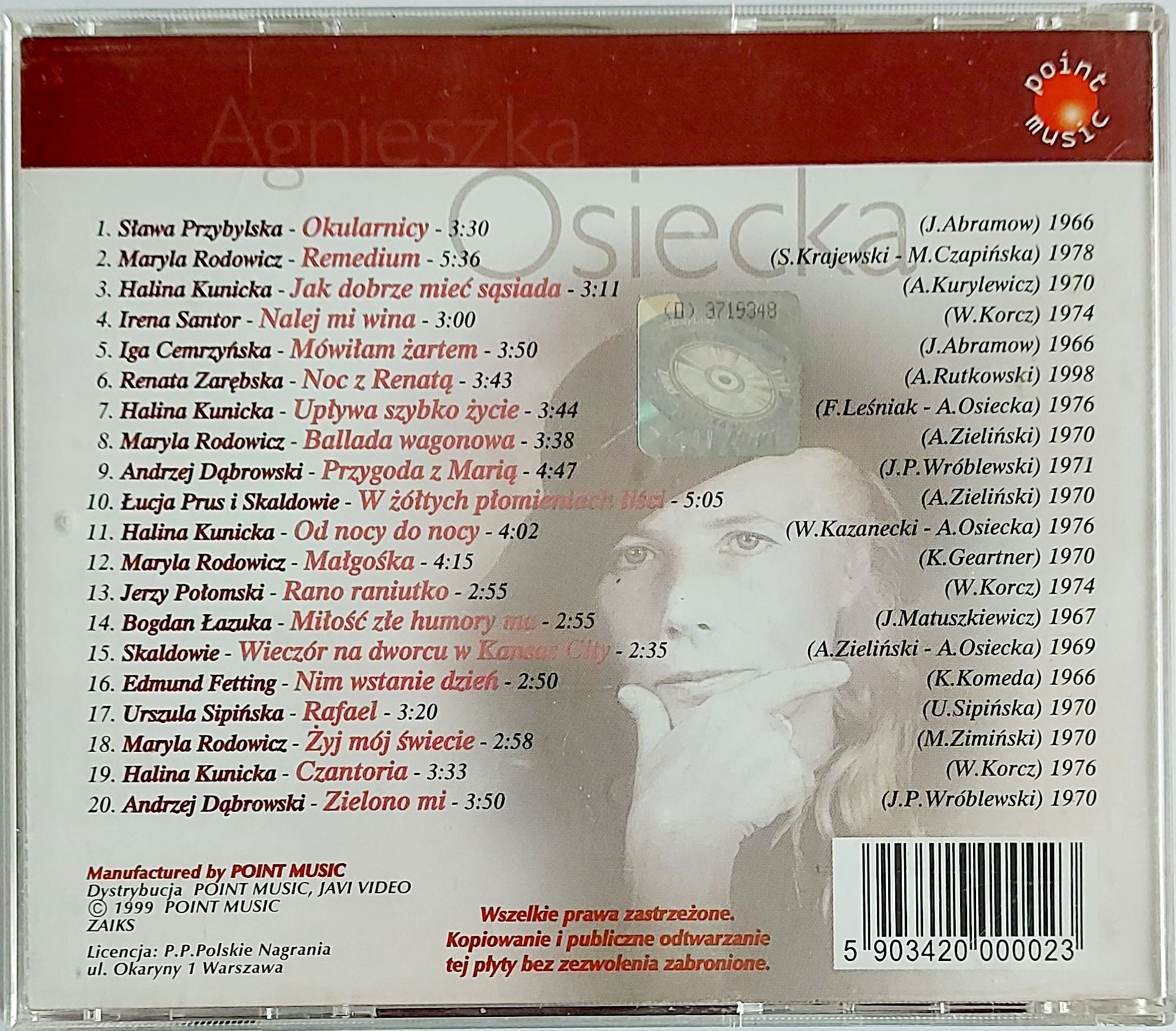 Agnieszka Osiecka Złote Przeboje 1999r