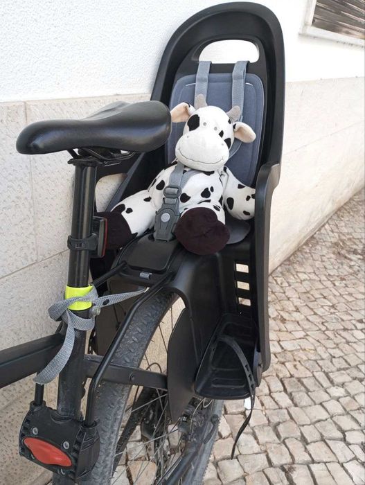 Cadeira Bicicleta POLISPORT  Fixação Quadros Pequenos Preto