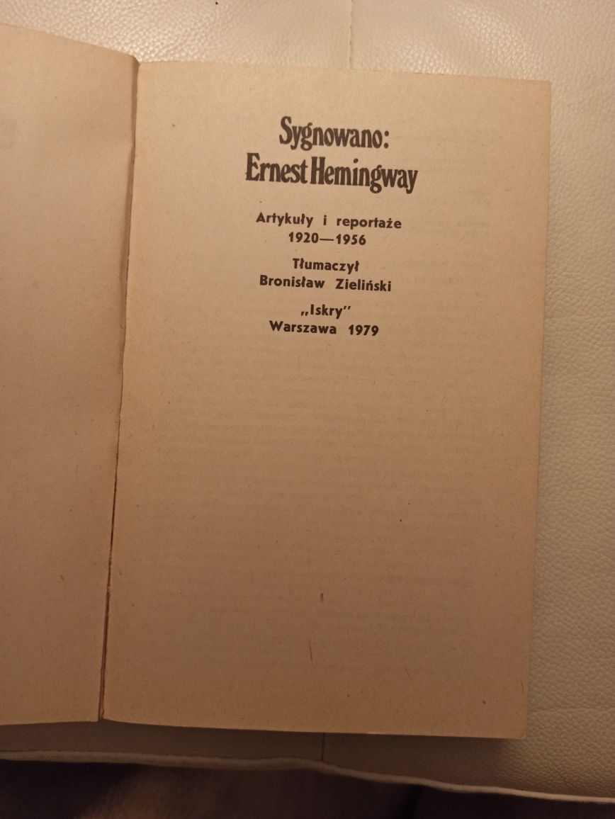 Hemingway artykuły i reportaże