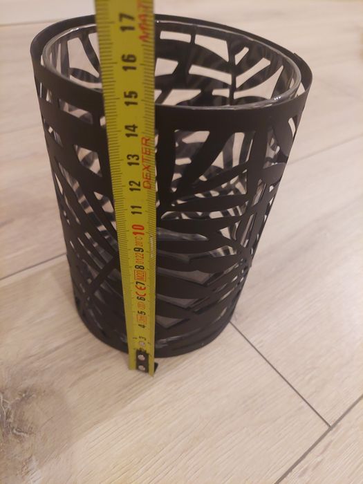 Świecznik czarny metalowy loft liście Za darmo