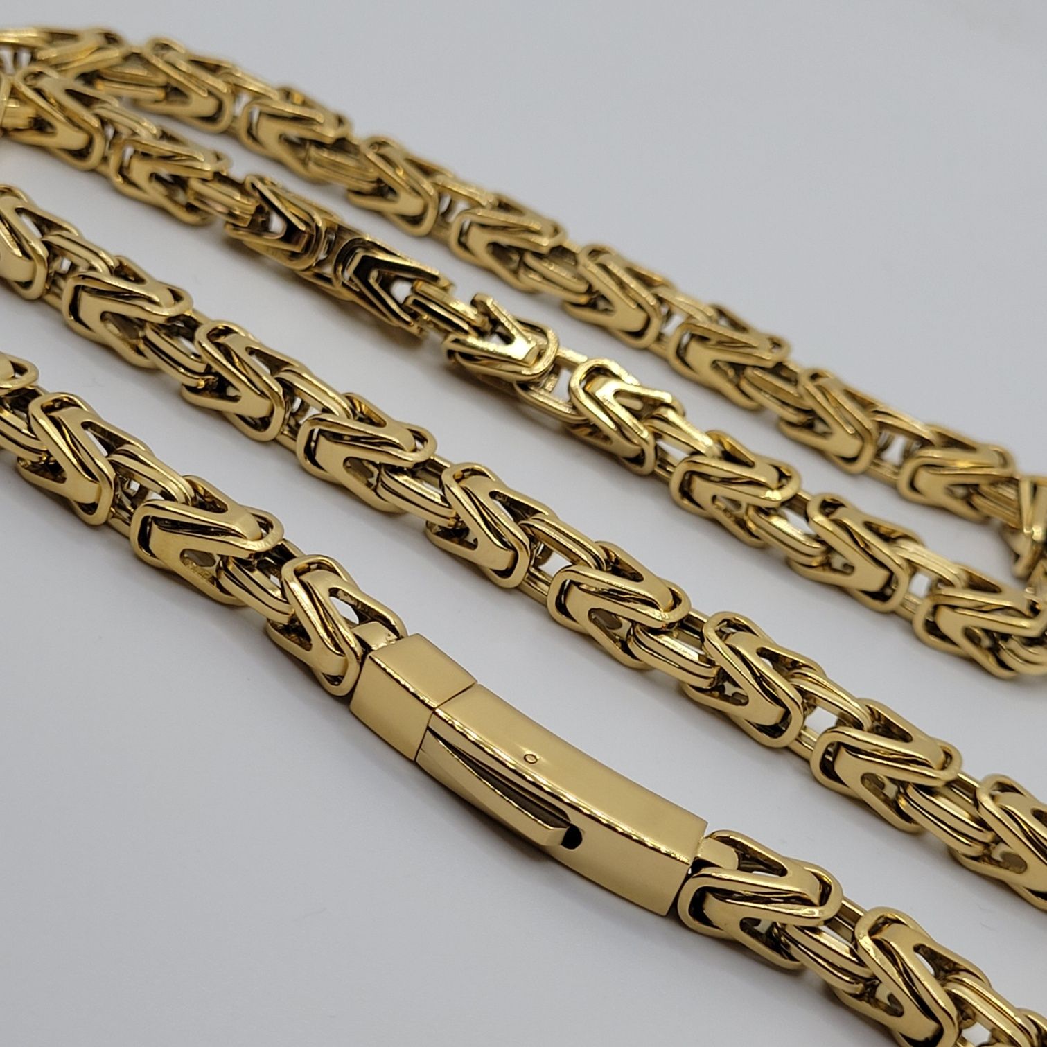 Złoty łańcuch łańcuszek kajdan splot królewski TOMBAK