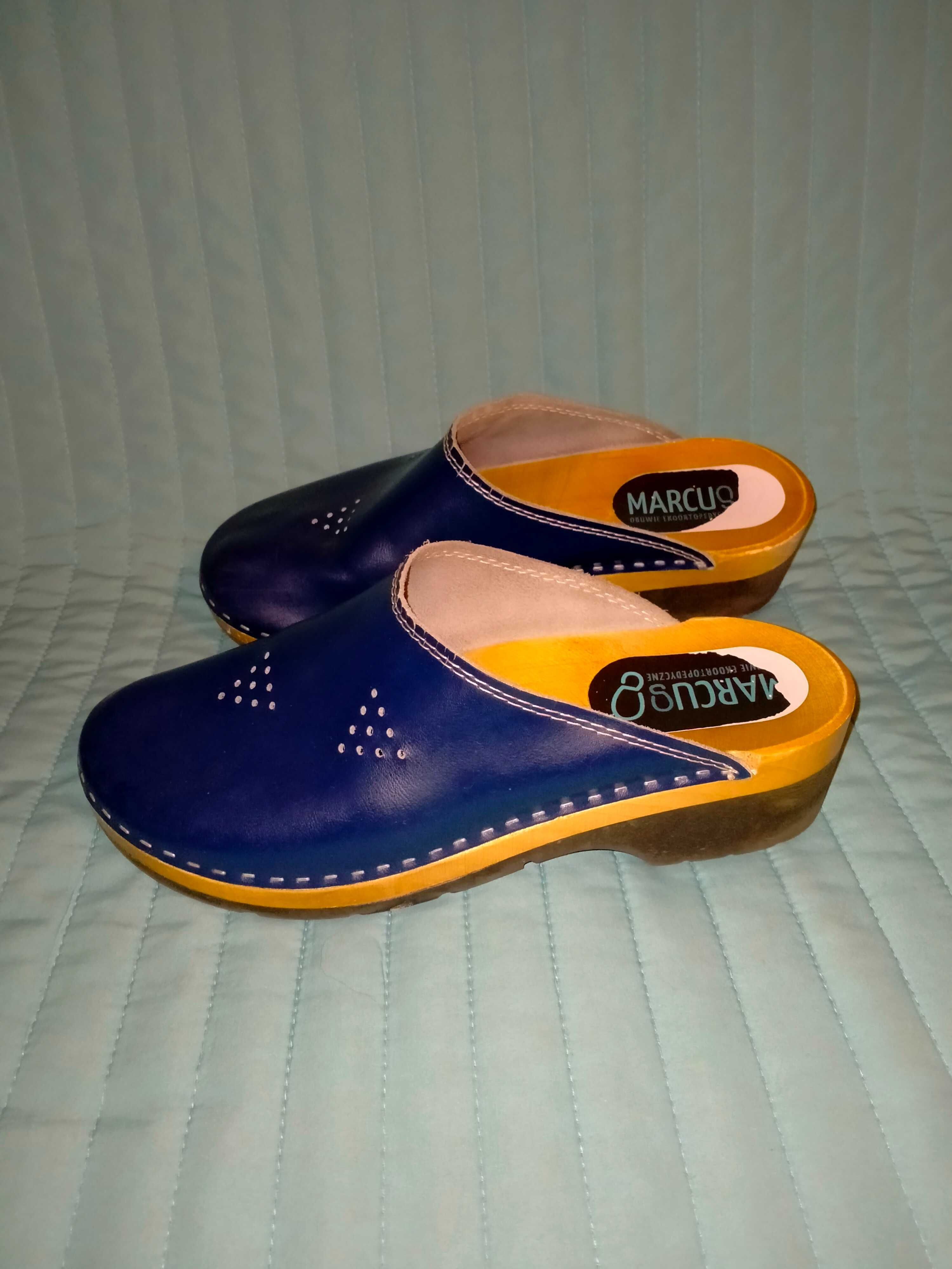 Buty damskie drewniaki r.37 skóra