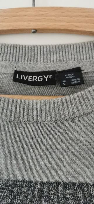 Sweter elegancki męski w paski livergy