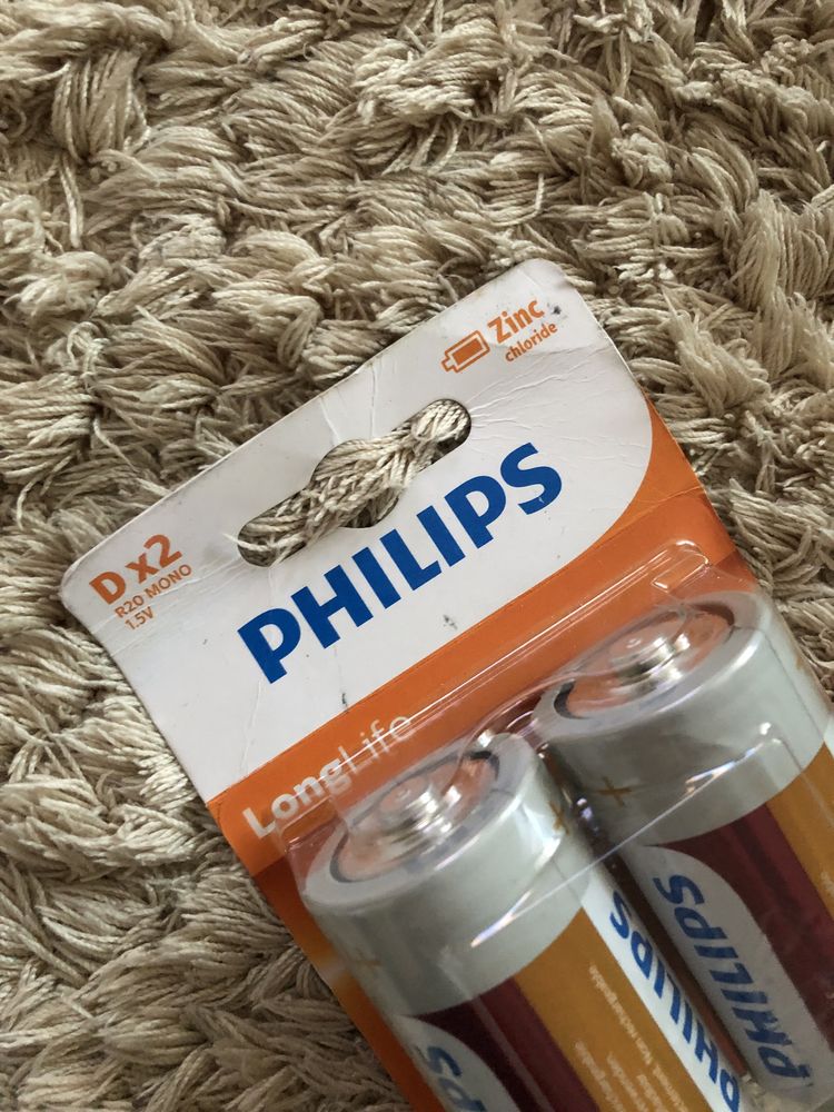 Батарейки philips r20 longlife