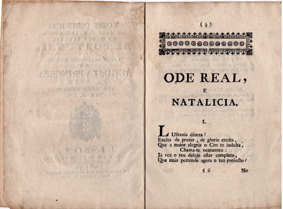 Documento Vozes métricas do maior contentamento ... (1793)