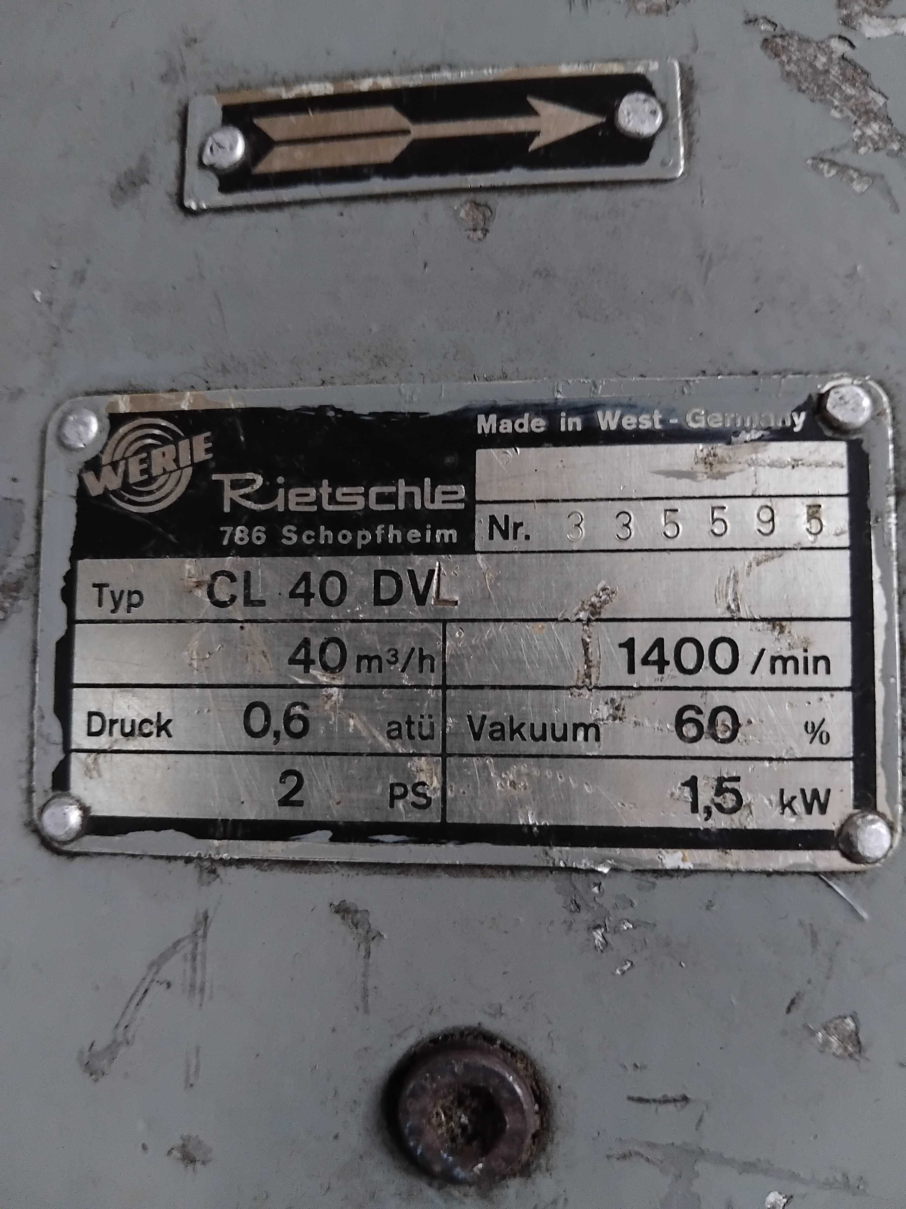 Bomba de vacuo 40m3/h