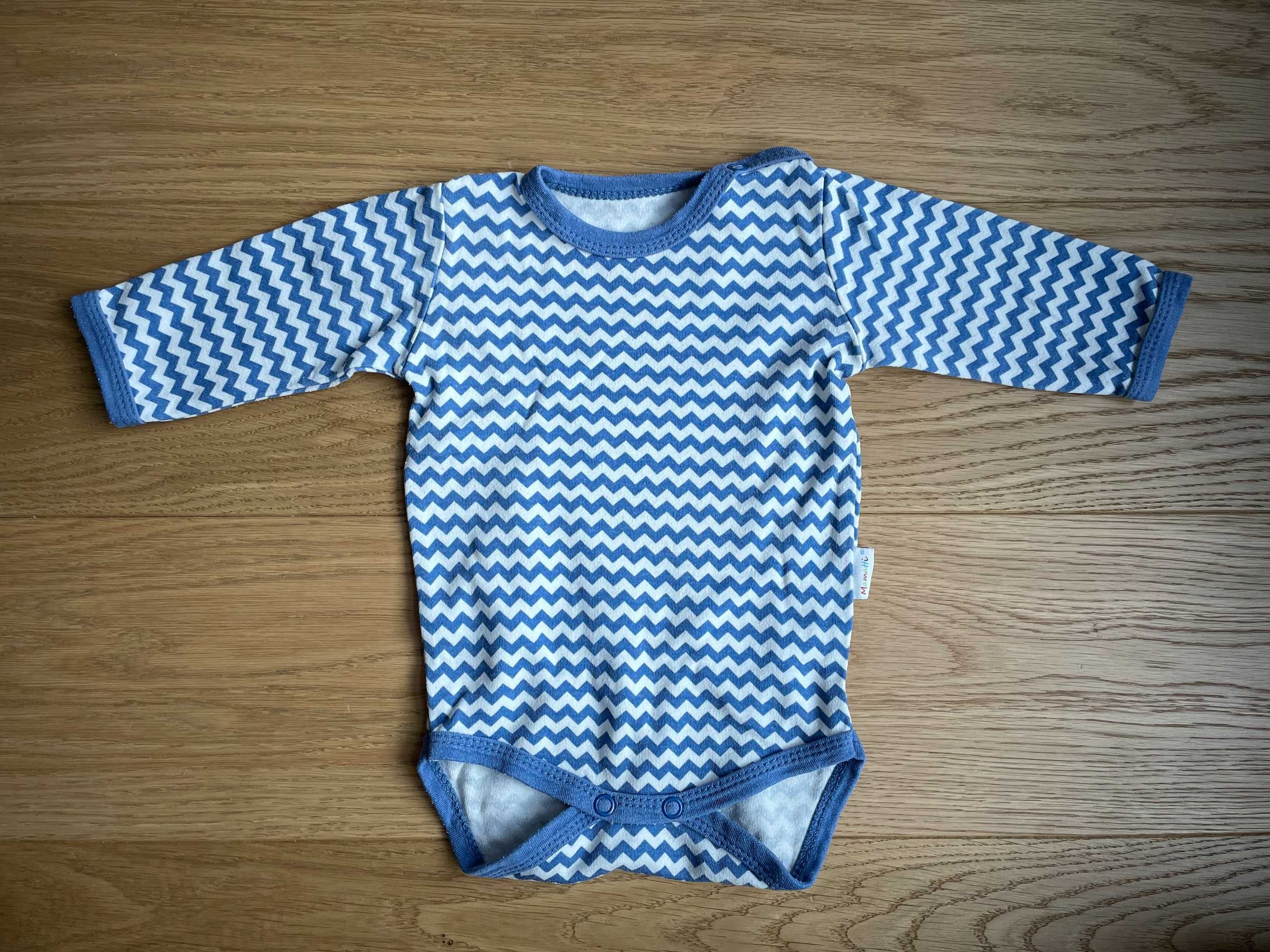Body niemowlęce Mamatti (biało-niebieskie, 68 cm)