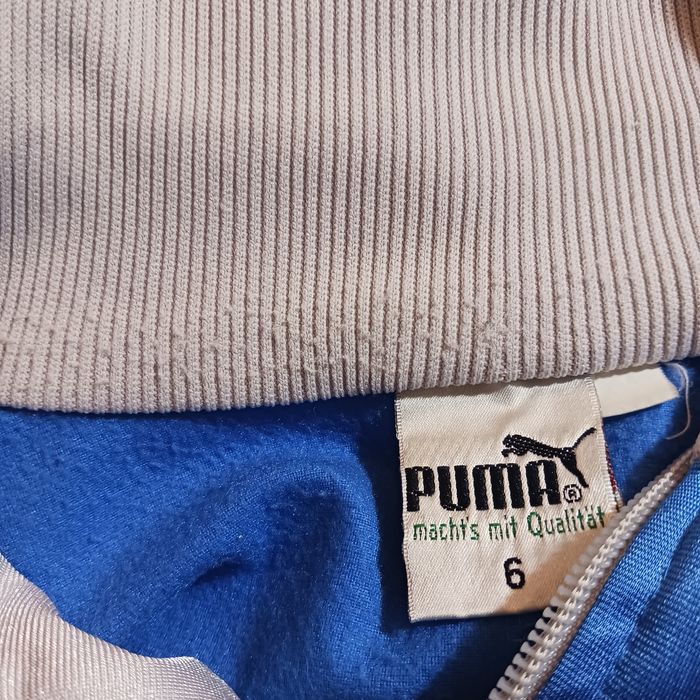Vintage Puma kurtka bomberka bluza niebiesko szara M