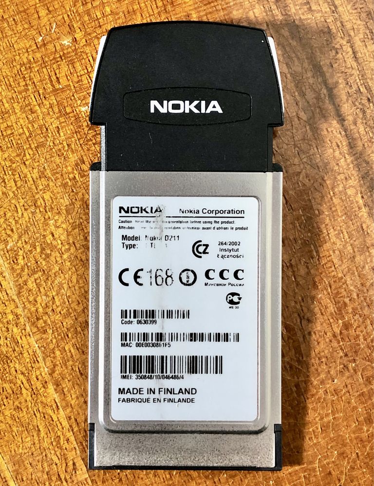 Karta PCMCIA z GPRS WLAN Nokia D211 do laptopa PC retro modem komputer